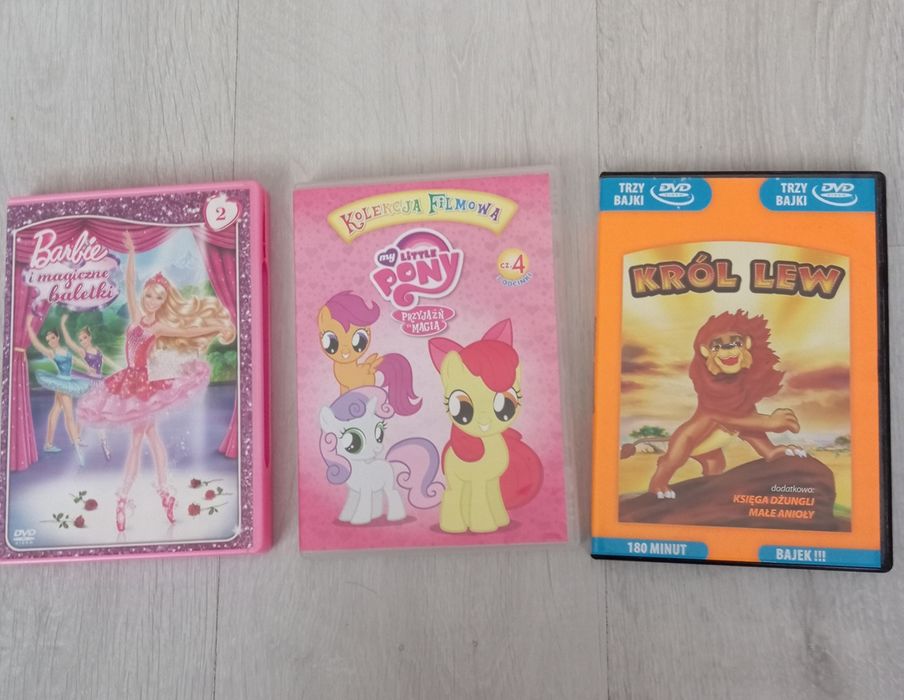 Bajki na DVD my little pony, Barbie,, król lew...