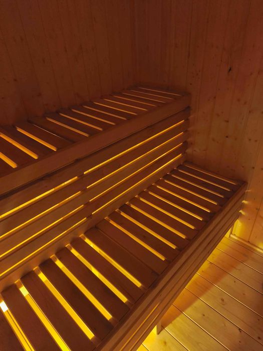 Ogrodowa Sauna Fińska Sucha Olaya ,,7" 2,0x2,0 Witryna + Ocieplana + Piec