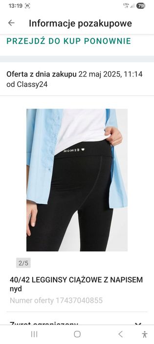 Ubrania ciążowe l/xl