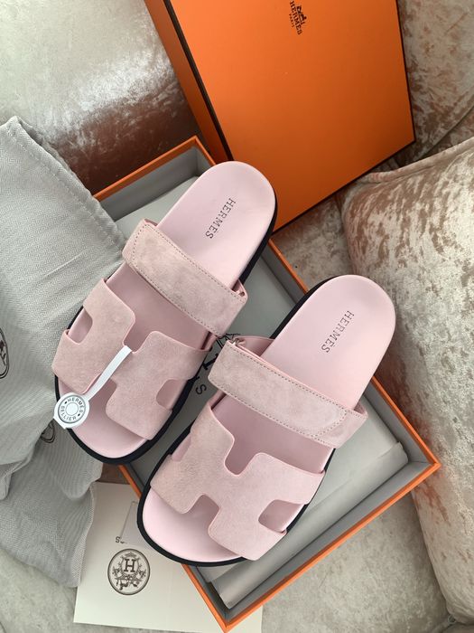 Кожаные шлепанцы hermes chypre