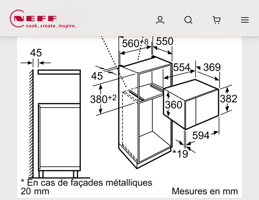 Вбудована мікрохвильова піч NEFF H12GE60N0/01