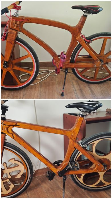 Bicicleta de madeira