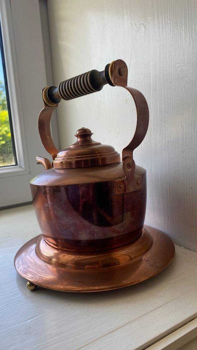 Чайник медный на 0,8 л. на подставке