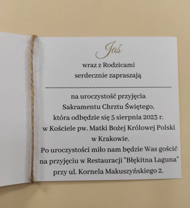 Zaproszenia na chrzest, chrzciny