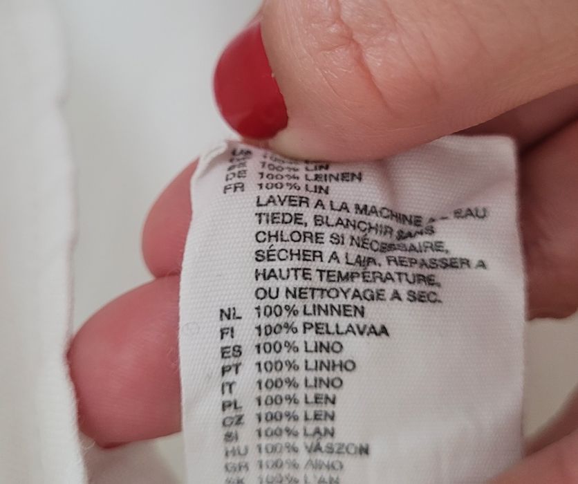 Koszula biała 100% len rozm 38