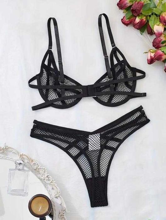 Сексуальний комплект білизни, прозора сітка