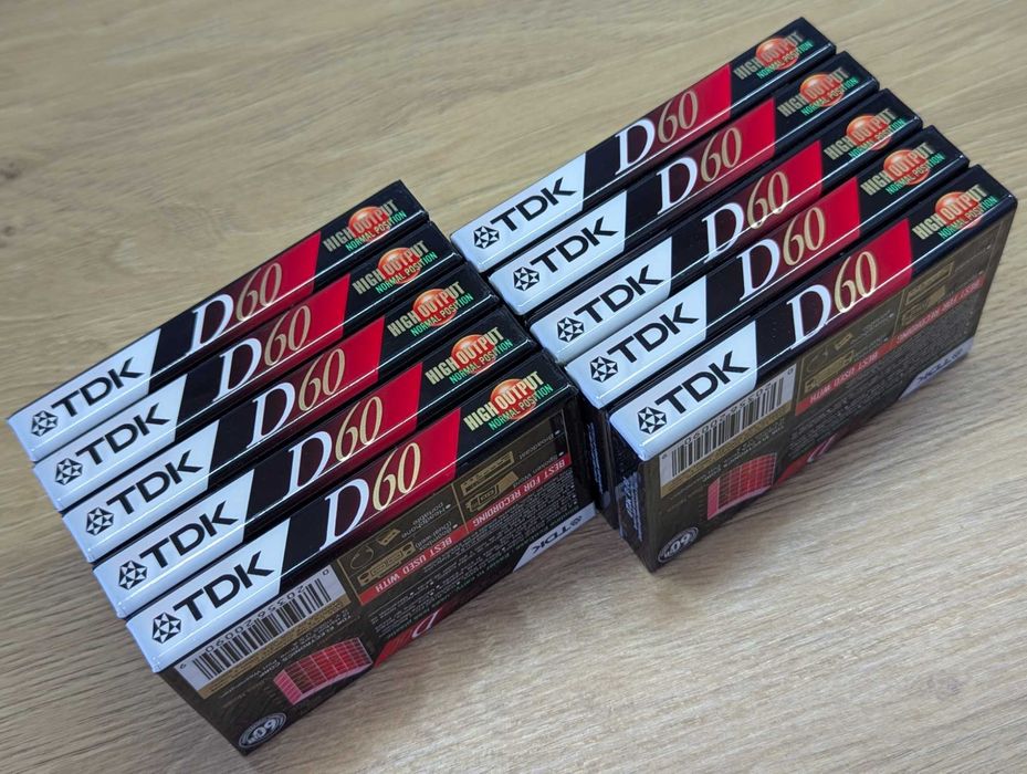 Аудіокасети TDK D60 High Output USA лот 10 штук