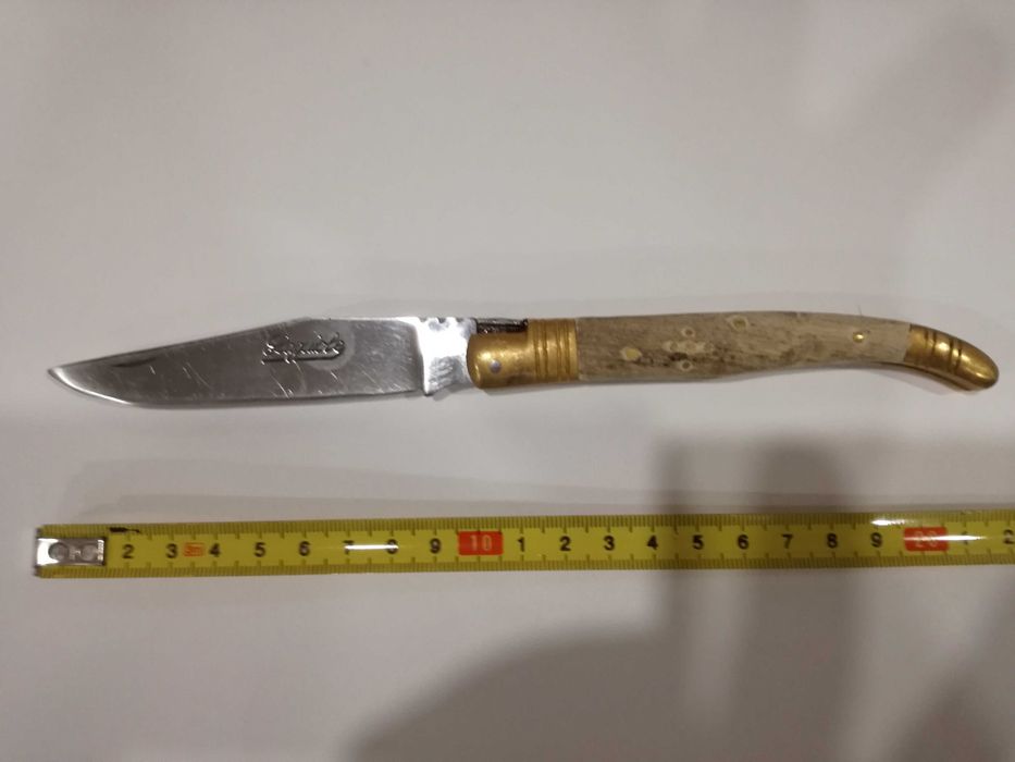 Canivete Coleção Marca "Laguiole" Cabo em Madeira c/ Apliques em Latão