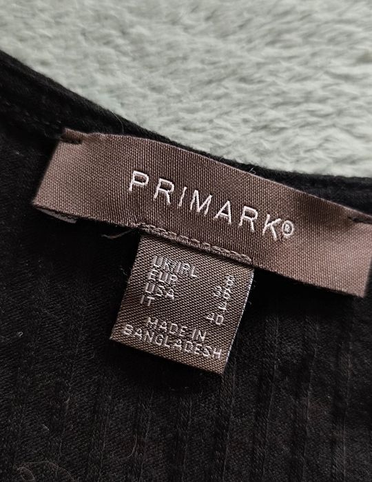Mała czarna sukienka Primark r 36 prążki guziki wakacje lato