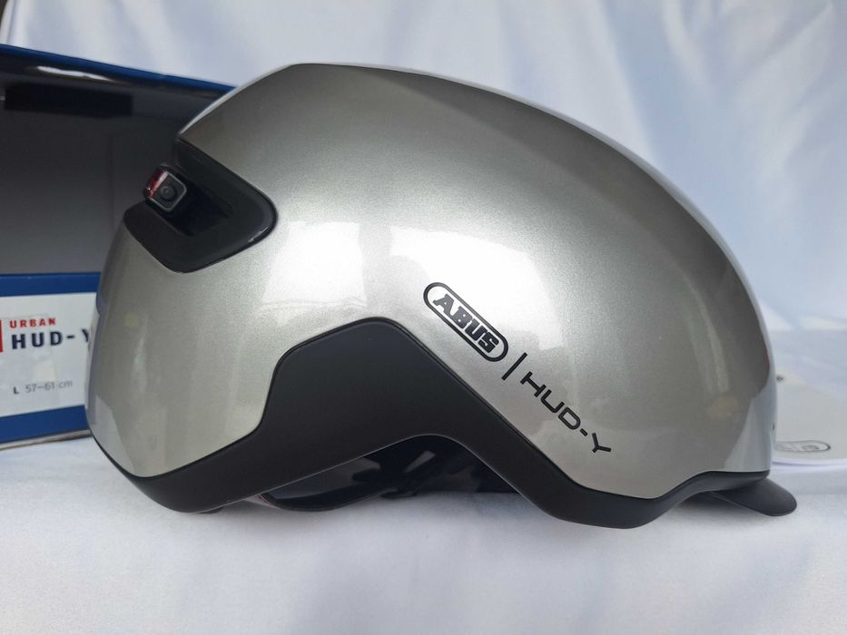 Kask rowerowy Abus Urban Hud-y LED Gleam Silver L 57-61cm