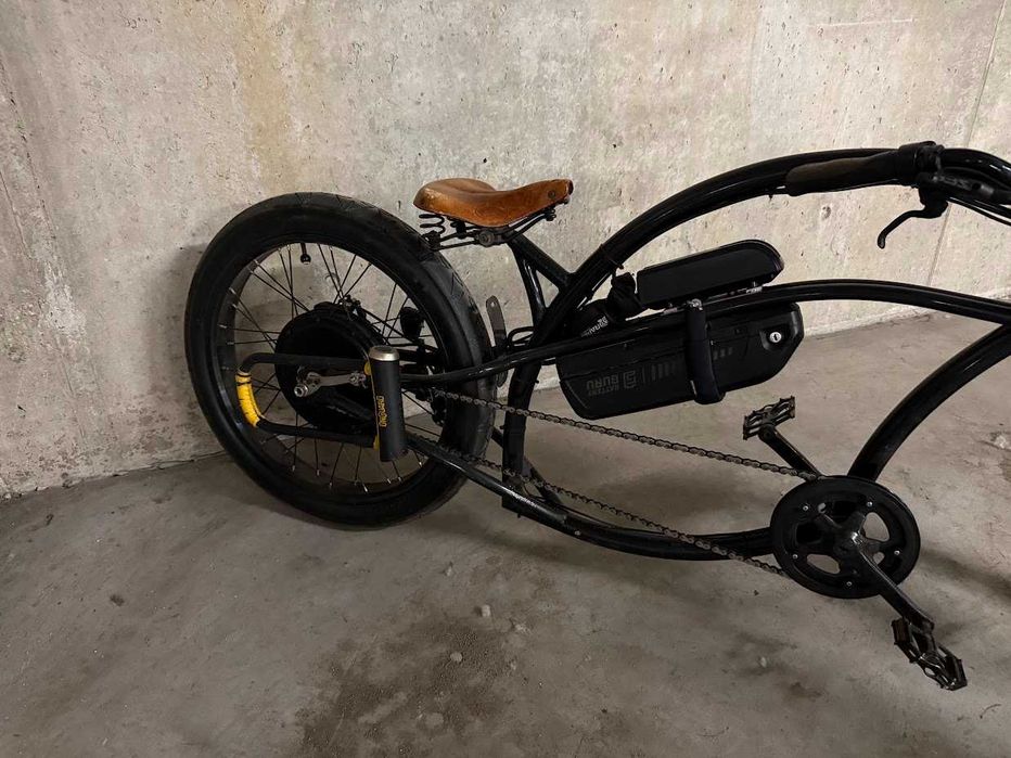 Rower Chopper Custom E-Bike Stretch Cruiser 2000W | Rapid S-2000 | Battery Guru 48V 17.5Ah | Shimano ZEE