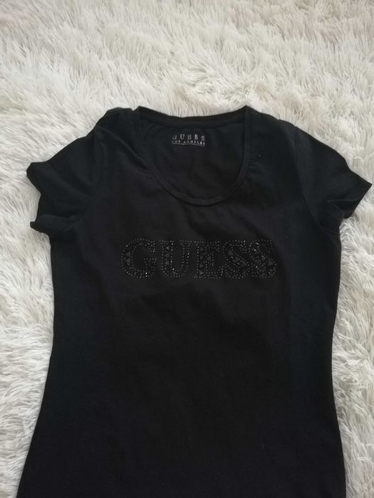 czarna koszulka GUESS s 36 t-shirt GUESS 36 s czarny