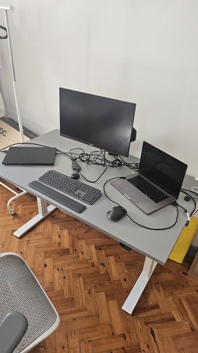 Mesa sit stand Rodulf 140x80 Cinza