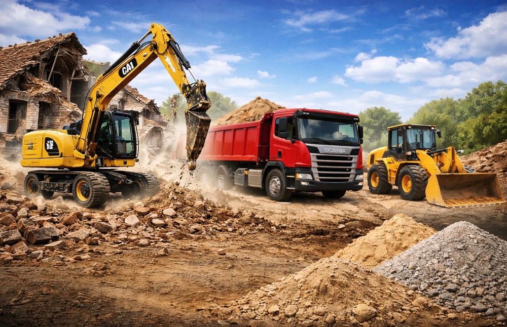 Prace ziemne,wyburzenia,rozbiórki i transport