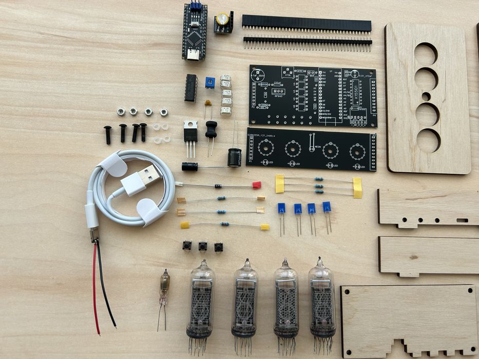 Ин14 Полный комплект Nixie Clock IN-14 (с лампами)