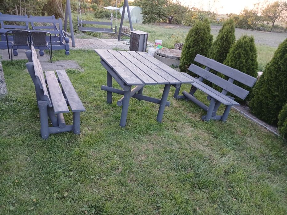 Customowe meble ogrodowe stół 2 ławki.