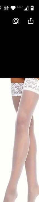 Pończochy jednolite wysokie białe