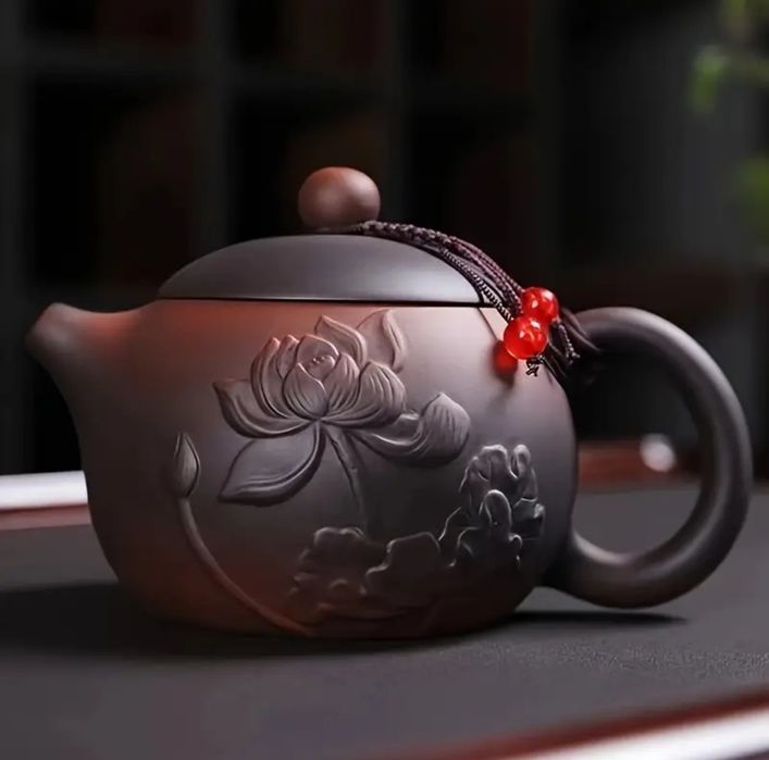 Глиняний чайник Сі Ши «Лотос» 300 мл для чайної церемонії, глиняный