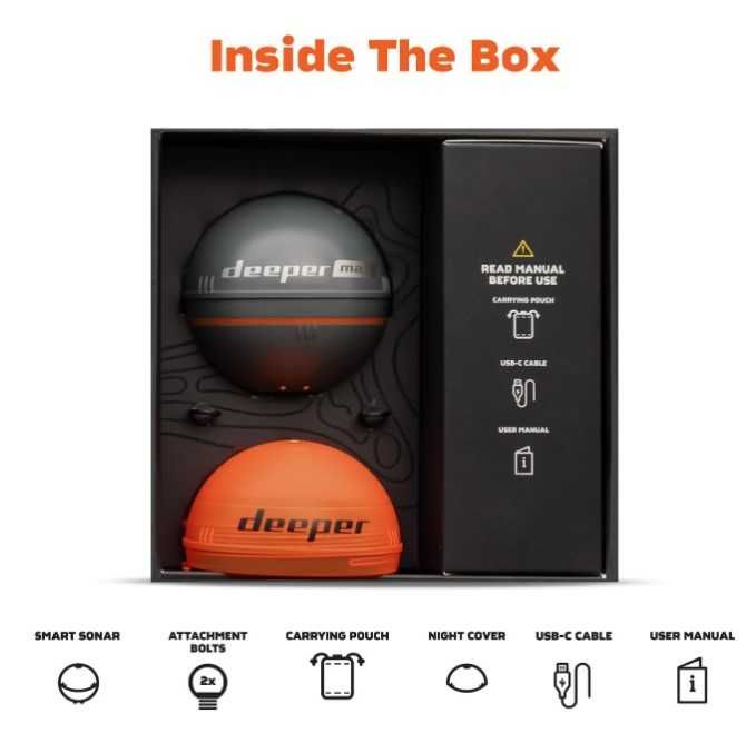 Ехолот Deeper Smart Sonar Max Новинка 2025 року (Chirp+ 3) + Кріплення