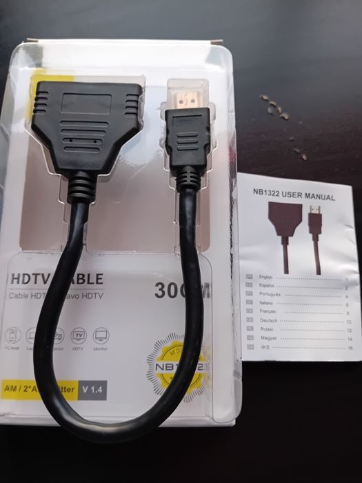 Adaptador 1 HDMI Macho 2 HDMI Femea