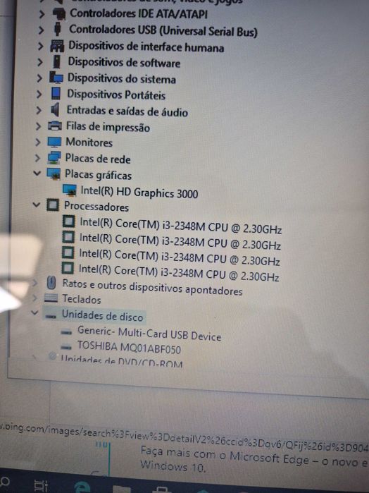 Toshiba C850 proc i3-2348, disco 500gb, memória 8gb muito bom estado