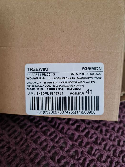 Buty, trzewiki 939/MON nowe WOJAS rozm. 41