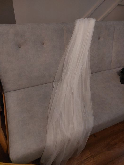 Welon ślubny gładki długi 170cm