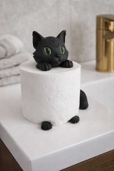 Suporte papel higeinico - Gato Divertido