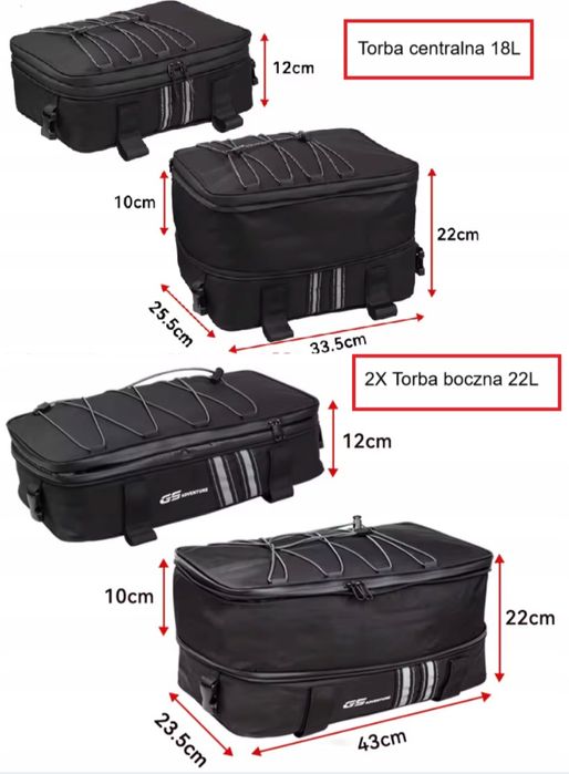 3 szt Torby sakwy motocyklowe  BMW 1200GS R1200 R1250  GS ADVENTURE