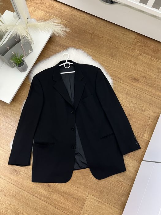 Чорний оверсайз піджак пиджак жакет блайзер вовна шерсть вовняний