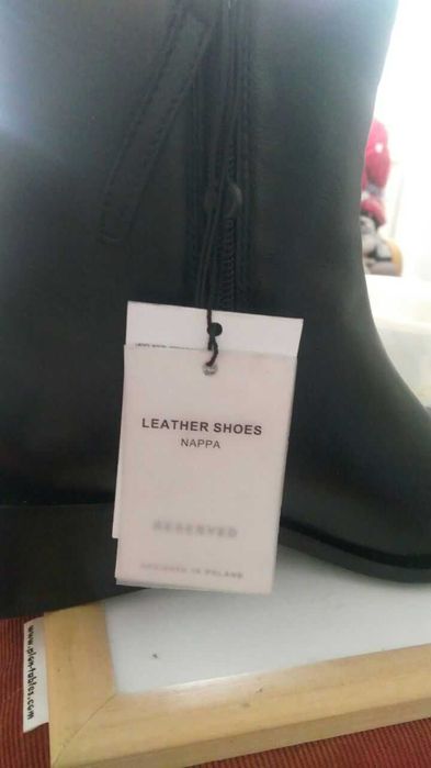 Ботинки женские черного цвета RESERVED, новые , натуральная кожа, 37р.