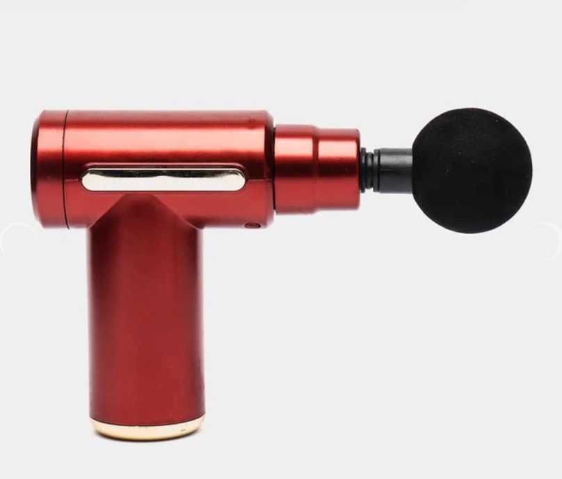 Масажер м'язовий ручний Massage Gun Акумуляторний перкусійний масажний 4 насадки