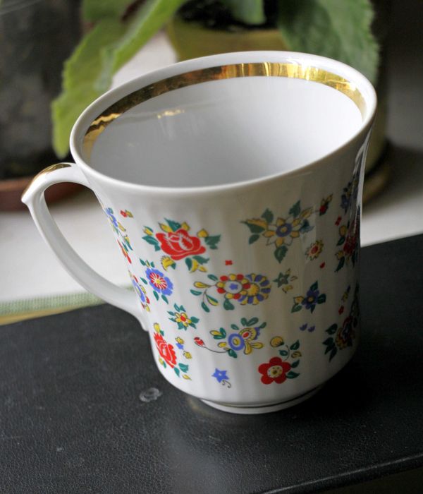 Чайная пара полонное, чашка Киев, молочник Рига, Довбыш,