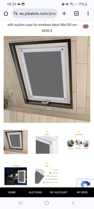 Roleta dachowa lub auto  - Roleta zaciemniająca na okno 100 x 96cm