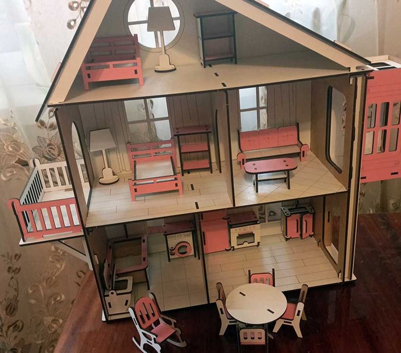 Будиночок для лялечок LOL із набором меблів і підйомником