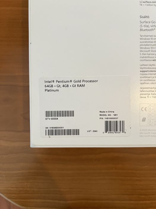 Vendo Microsoft Surface Go 2