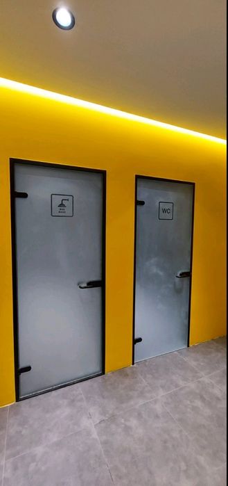 Душова кабіна, скляна перегородка міжкімнатна роздвижна система дверей