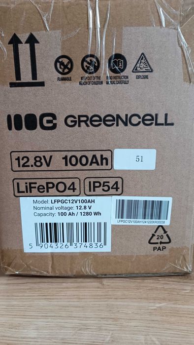 Green Cell Green Cell CUBE Akumulator LiFePO4 100Ah 12.8V 1280Wh kamper przyczepa
