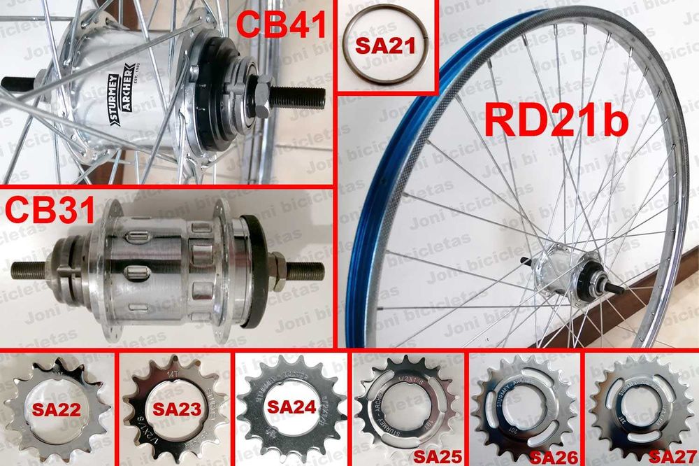 Cubos de mudanças de bicicleta, rodas, pinhões