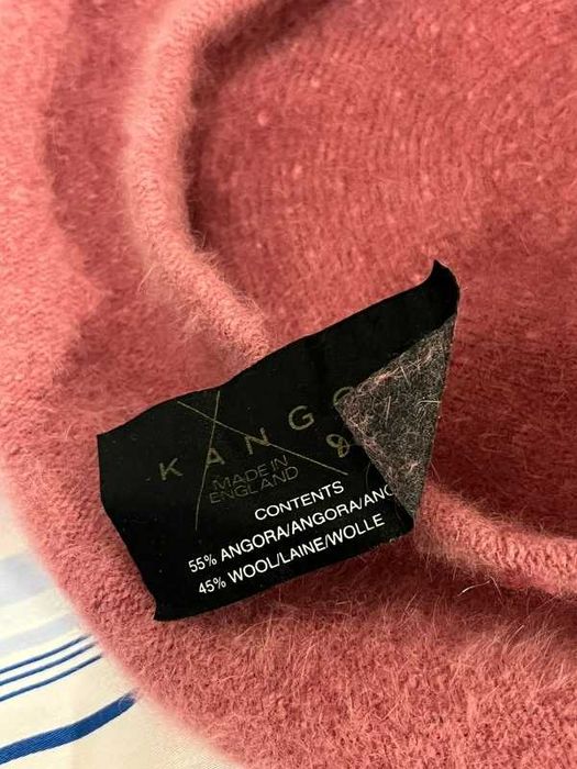 Kangol Angora/Wełna Różowy Beret