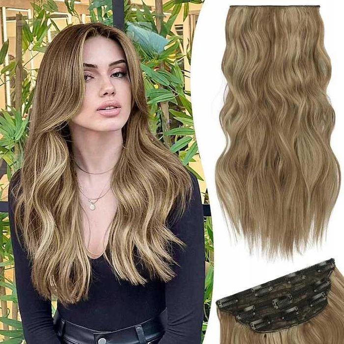 Treska włosy długie syntetyczne blond RUWISS 50cm 3 sztuki