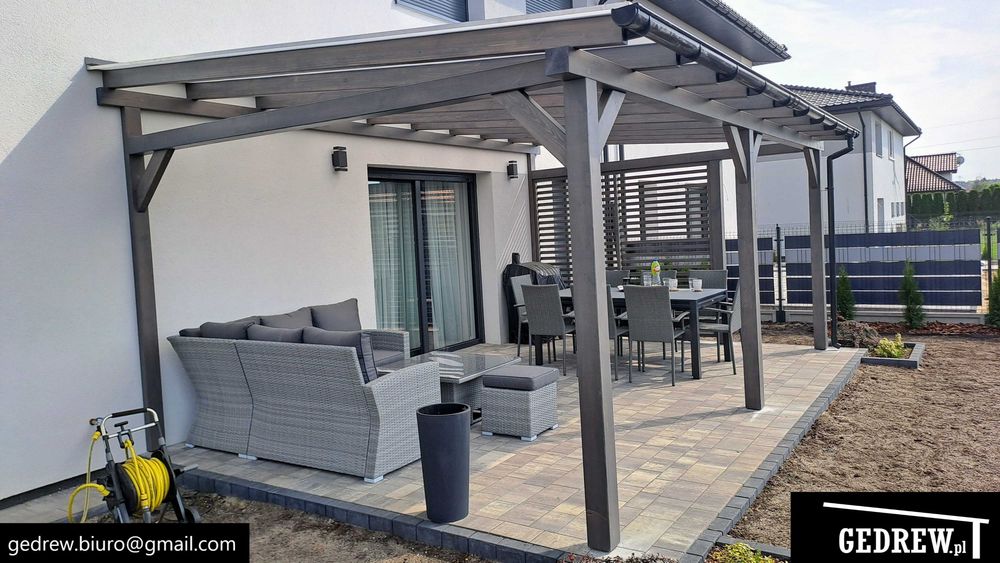 zadaszenie tarasu tarasowe zadaszenie nad tarasem patio pergola 6,3x4m