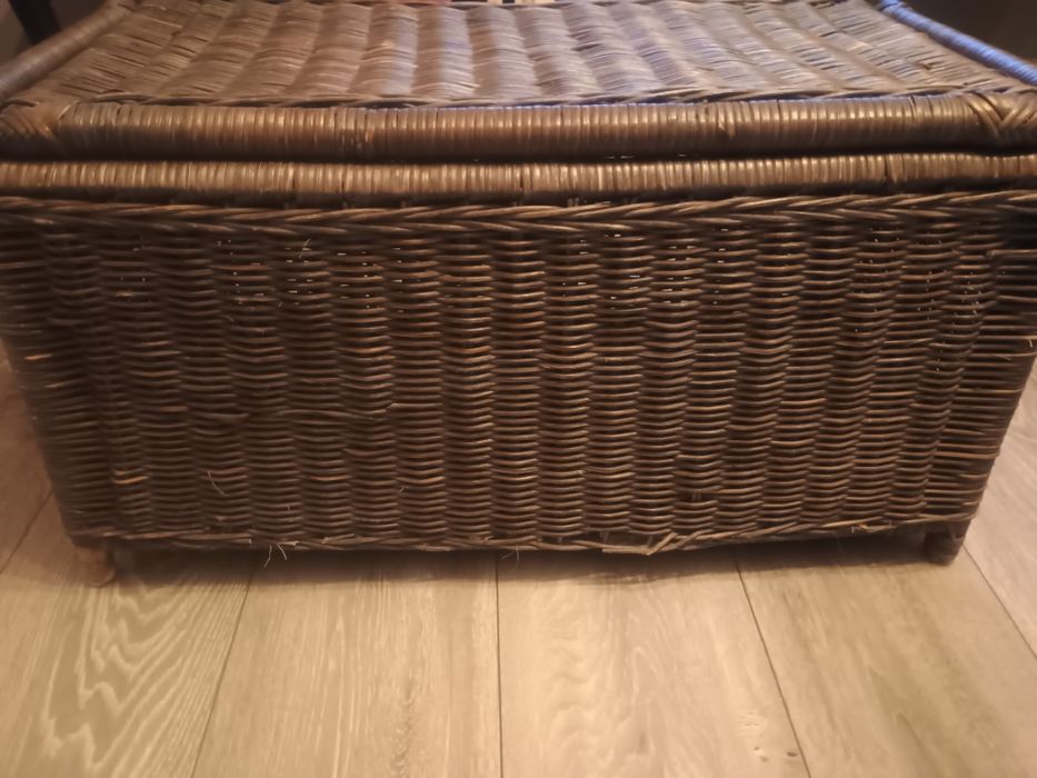 Skrzynia rattan szara
