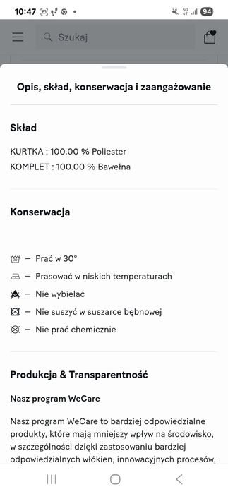 Piżama 3-częściowa bawełniana rozmiar L