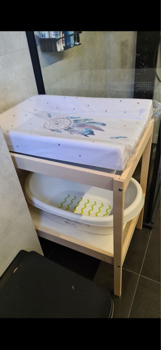 Przewijak ikea SNIGLAR Stół do przewijania, buk/biały, 72x53 cm