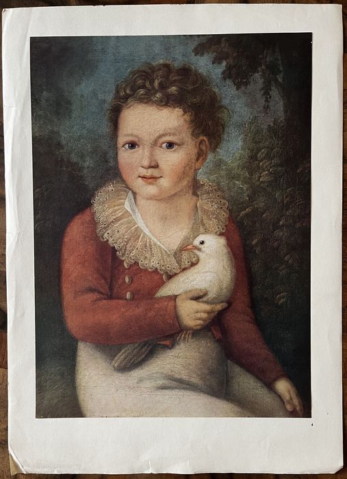 Portret chlopczyka z golabkiem