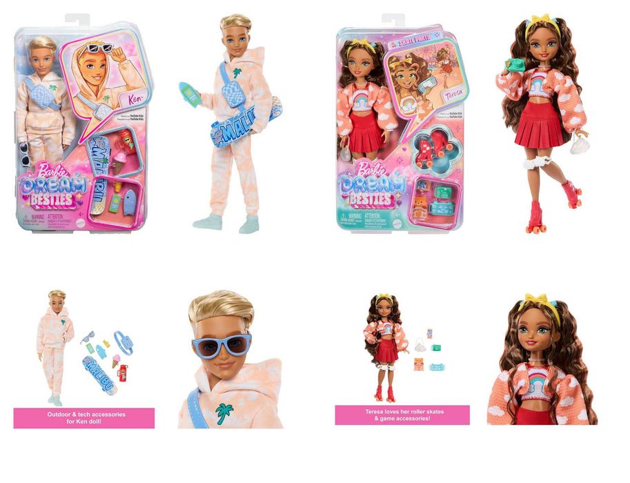 ОРИГИНАЛ! Кукла Барби Малибу ролики Бестия Barbie Besties Кен лялька Барбі Малібу