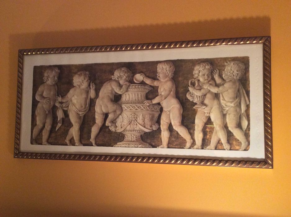 Quadro com moldura "dourado velho"