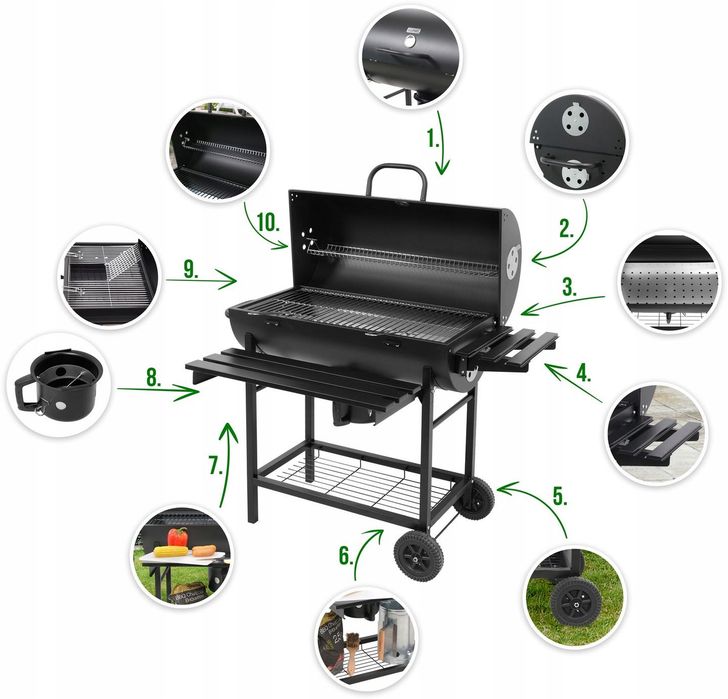 Grill węglowy 71 x 35 cm PREMIUM