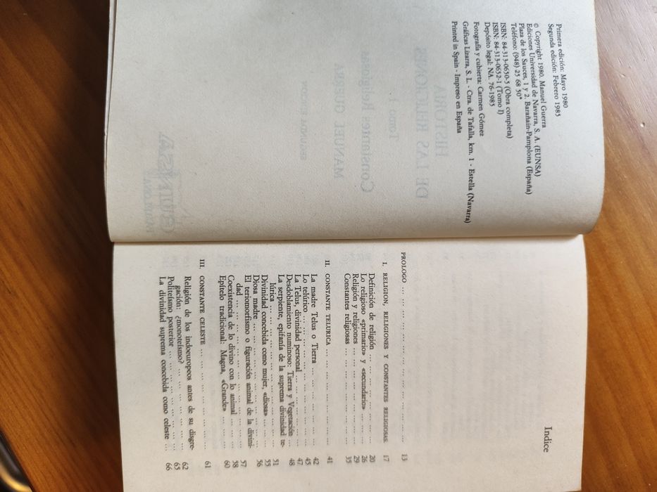 História de las Religiones I, Constantes Religiosas de Manuel Guerra